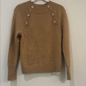 J. Crew Tan Sweater with Button Details